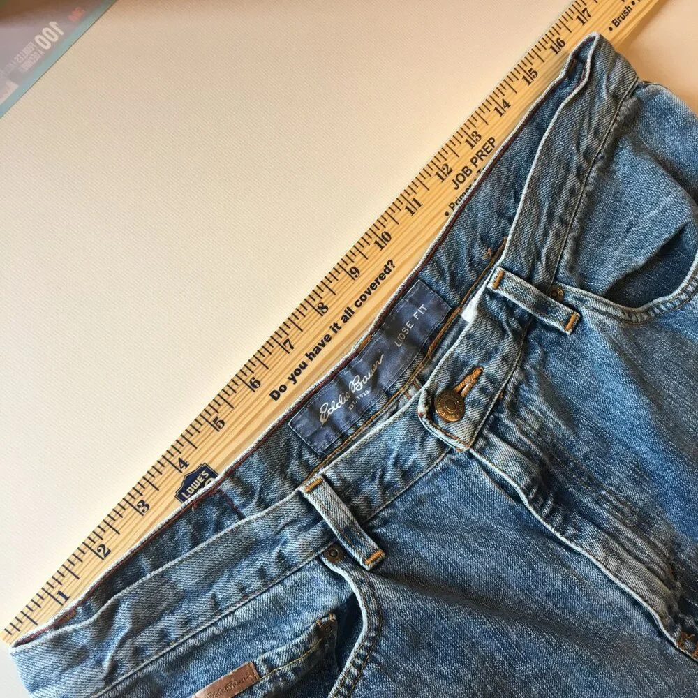 Eddie Bauer Jeans Mens Size 32 Loose Fit Distressed VTG Y2K